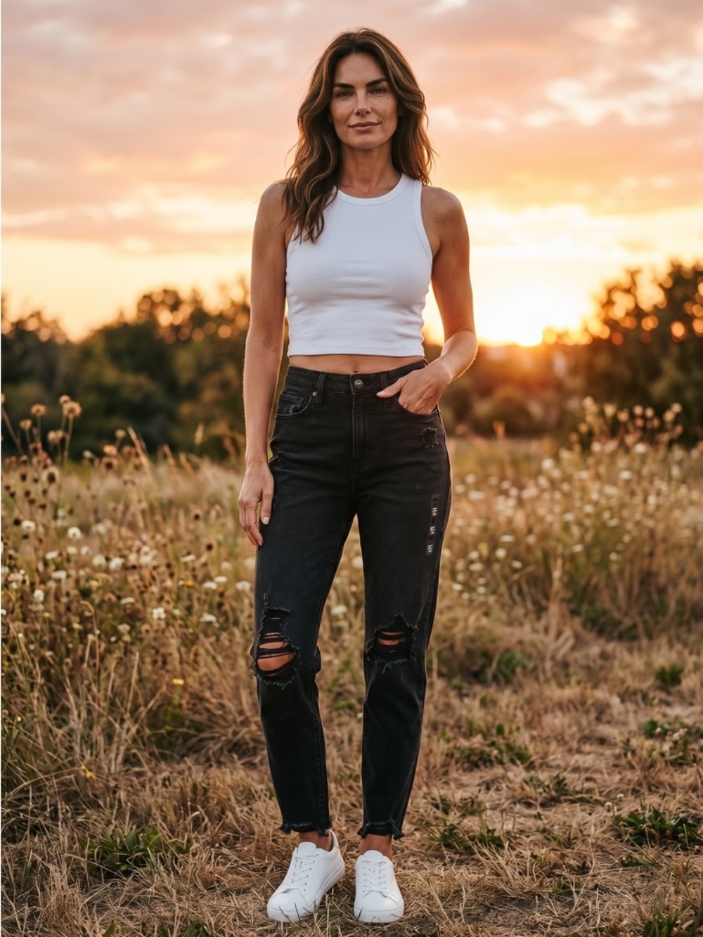 SO Black Distressed High-Rise Women's Jeans
